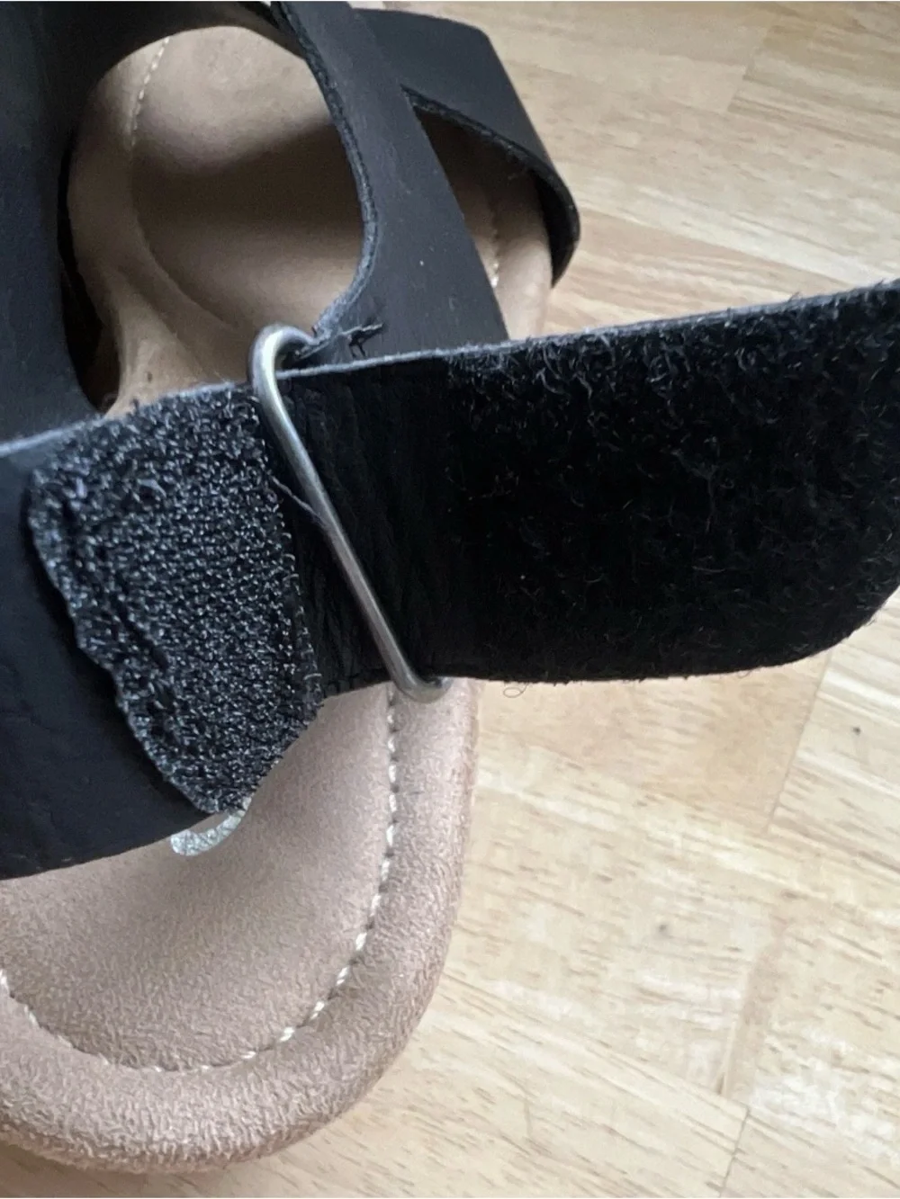 CL by Laundry Black Cross-Strap Wedge Sandals